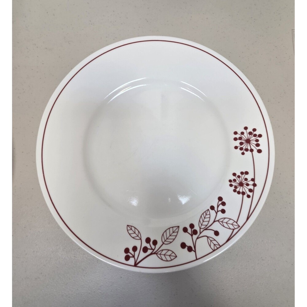 Corelle Vitrelle Corning Red Berries and Leaves 8 Salad Plates 8.5" Luncheon